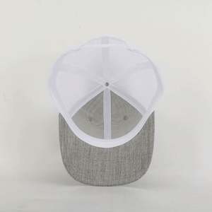 Custom High Quality 6 Panel Classic Polyester Cotton Low Moq Heather Grey Embroidery <b>Patch</b> Logo Mesh Trucker Cap Hat for Sale - Product Image 6
