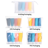 Gel cosmétique pliable personnalisé, 37ML, 60ML, 89ML, bouteilles de toilette pour le lavage des mains, ensemble de bouteilles de voyage en Silicone