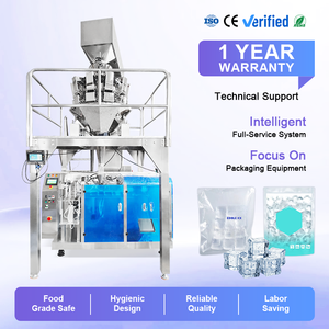 Machine de remplissage et de scellage rotative électrique entièrement automatique pour l'emballage de glaçons et de granulés - Product Image 1