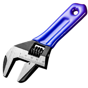 Clé à molette réglable en acier 45, qualité industrielle, mâchoire dentée, poignée antidérapante, outil double usage - Product Image 1