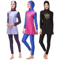 2022 Manufactory Women Stripe Printed Muslim Swimwear Hijab Muslimah Islamic 5XL Plus Size Swimsuit Swim Surf Wear Sport Bikinis