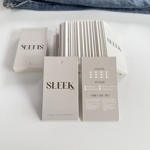 Luxury Thick Paper Hair Extension Tags Custom Logo Eco Friendly Textured Hangtags for Wig Printed Size Tag Labels Clothing