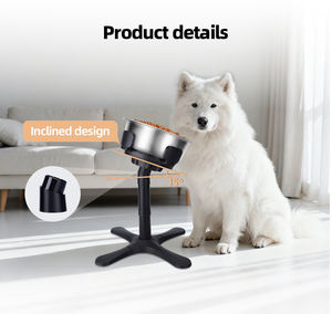 Comedero Elevado para Perros y Gatos de Plástico Resistente y Acero Inoxidable con 3 Alturas Ajustables y Diseño Antideslizante - Product Image 2