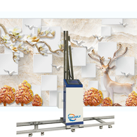 Impresora de pintura de pared de fondo 3D para el hogar, riel con ruedas, máquina de impresión de pared UV todo en uno, impresora de pared vertical