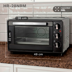 Forno elettrico multifunzione da banco 28L 1600W nero per cuocere e arrostire - Product Image 1