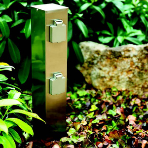 Howlighting 3680w acciaio inossidabile Ip44 2 prese presa da giardino colonna presa da giardino per esterni ad alta potenza con Base per barbecue - Product Image 3
