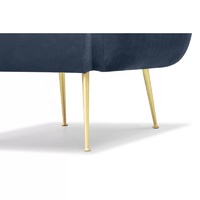 Fauteuil d'appoint moderne classique avec pieds en métal doré et dossier incurvé en tissu velours pour appartement, salon, hôtel, bureau, salon de coiffure, hall d'entrée, événement