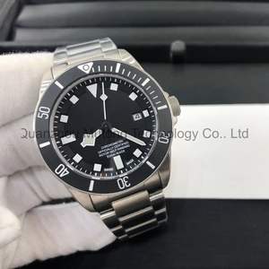 Montre de plongée mécanique à bracelet en acier inoxydable, cadran à aiguilles en cristal saphir, résistance à l'eau 10 bars, aiguilles lumineuses, mouvement ETA - Product Image 4