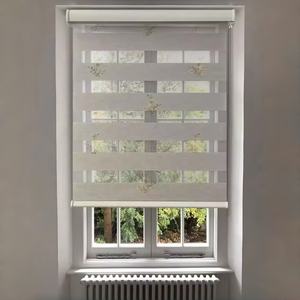 Tissu floral brodé sans fil Zebra Shades Double Sheer Roller Window Shades - Product Image 5