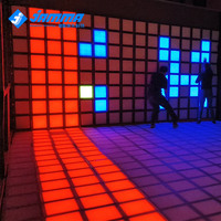 Sol interactif en acier et verre robuste avec LED, étanche IP65, capacité de charge de 500 kg, sol de jeu actif pour usage commercial