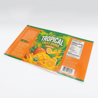 Étiquettes de bouteilles de jus résistantes aux basses températures, rouleaux d'étiquettes en vinyle imperméables pour emballages de boissons, autocollants de logo pour étiquettes