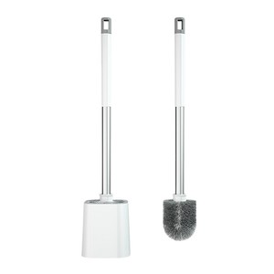 Kaiyoujie Wall Mounted Toilet Brush <b>Set</b> <b>Square</b> White Easy To Clean No Drill Installation - Product Image 5