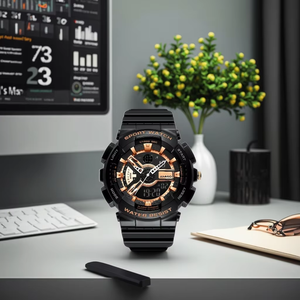 นาฬิกาสปอร์ตสำหรับผู้ชาย Ga2100รุ่น<span class=keywords><strong>5600</strong></span> <span class=keywords><strong>GM</strong></span> 110 g ปฏิทินช็อกสร้อยข้อมือสแตนเลสสีดำสีขาว - Product Image 2