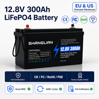 Batterie au lithium LiFePO4 12,8 V 300 Ah 3840 Wh certifiée CE RoHS, stock UE disponible, cycle profond, BMS intelligent, stockage solaire domestique