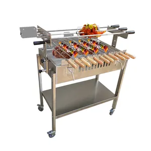 Cyprus Houtskool Barbecue Grill Foukou Griekse Cypriotische Gemotoriseerde Rotisserie Asador Bbq