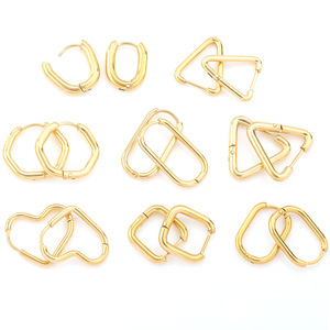 Geometric Stainless Steel Ear <b>Cuffs</b> Irregular Shapes Heart Oval Triangular Unisex Fashion <b>Earrings</b> - Product Image 1