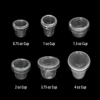 Gobelet carré jetable à paroi simple en PET/PS/PP transparent épais pour sauces, emballage à emporter, mini-récipient à dessert, sirop d'érable