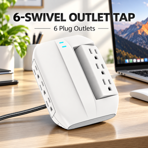 Private <strong>Label</strong> 6 Swivel Outlets Rotatable <strong>Plug</strong> Wall Socket 15A Supports Simultaneous Connection of Multiple Electronic Devices - Product Image 2