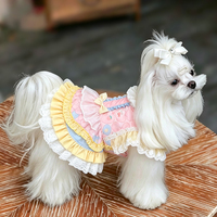 Robe d'anniversaire mignonne pour chien avec jupe de princesse en dentelle pour petits chiens et chats, robe tutu adorable pour chiot pour les fêtes