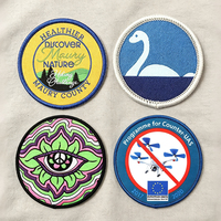 Écusson tissé personnalisé pour uniformes et vêtements, en tissu haute densité, badge, étiquettes de vêtement, écusson brodé