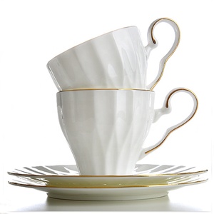 Bộ Tách Trà Anh Cổ Điển Tiếng Anh Đĩa Tách Thổ Nhĩ Kỳ Bộ Dụng Cụ Đựng Đường Trà Thiết Kế Theo Yêu Cầu Bộ Tách Cà Phê Trắng - Product Image 6