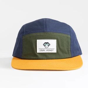 Custom Wholesale Youth Teenager Sports Vintage Retro Stylish Colorblock Patch 5 Panel <b>Flat</b> Brim <b>Hat</b> - Product Image 1