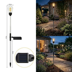 Lámpara Solar de Jardín con Bombilla LED de 70 cm de Altura, Resistente al Agua, Iluminación para Caminos Exteriores, Decoración para Patio y Jardín - Product Image 1