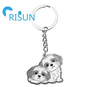 พวงกุญแจโลหะเคลือบสีแบบกำหนดเองขายส่ง ลายน่ารัก ลาซา อพโซ ชิทซู ปอร์ตูเกส วอเตอร์ ด็อก ชิทซู - Product Image 4