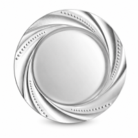 Assiettes de présentation rondes en plastique gaufré argentées de 13 pouces, brillantes, pour mariages, traiteurs, fêtes, Noël, dîners à domicile, vente en gros