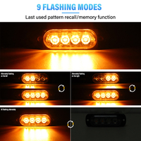 Nueva Luz de Advertencia Estroboscópica de 4 LED, Material de PC, IP67 Impermeable, 10-30V, Luz Intermitente de 3 Pulgadas y 2W, Luz de Emergencia para Camiones, SUV y Remolques