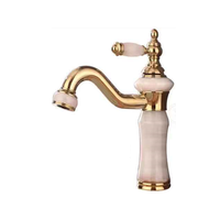 Robinet mitigeur d'eau en pierre de jade, artistique, jaune naturel, robinet de lavabo à main, robinet de toilette d'évier