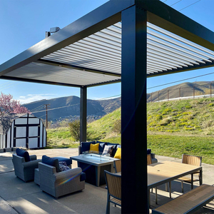 3x3 3x4 <span class=keywords><strong>4x3</strong></span> 4x6m Pergola de jardin moderne extérieure <span class=keywords><strong>en</strong></span> aluminium Pergola de pavillon Gazebo Pergola avec lumière LED - Product Image 2