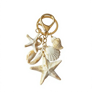 Natural Seashell Keychain Handmade Beach Souvenir Coastal Gift Tropical Key <b>Ring</b> Wholesale Supplier from Vietnam - Product Image 1