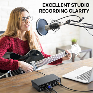 Interface audio USB professionnelle OEM d'usine pour PC Mac, interface Plug & Play pour l'enregistrement de musique, studio, guitare, podcast - Product Image 4