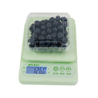 Boîte en plastique PET transparente à clapet de 6 oz, emballage de filets de bleuets, contenants de baies ventilés