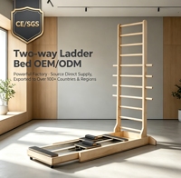 Échelle coulissante en érable pour yoga et gym, double rail, lit de fitness, Pilates, échelle coulissante bidirectionnelle OEM/ODM CE/SGS/ISO