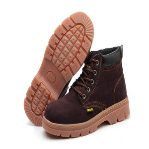 Scarpe protettive Unisex in pelle scamosciata con tendine di bue Sole antiscivolo antiscivolo e scarpe di sicurezza leggere - Product Image 1