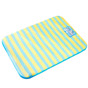 Cama refrescante de verano a rayas de dibujos animados para gatos y perros, colchoneta y almohadillas de seda helada para mascotas, cómoda cama refrescante para gatos y perros. - Product Image 1