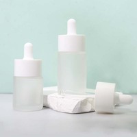 Botol Serum Kaca Bening Berkualitas Tinggi, Dasar Tebal, Bentuk Bulat, 15ml 20ml 50ml, Botol Pipet Kaca 30ml dengan Pipet