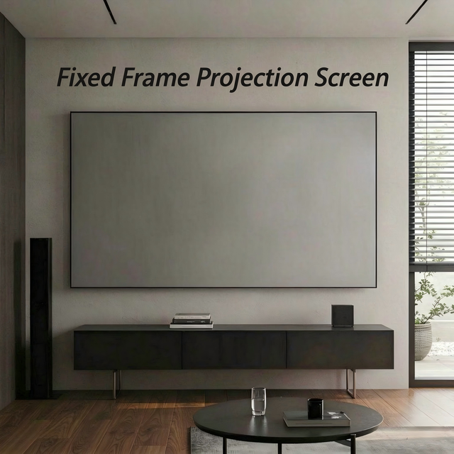 Ultra Slim Bezel Frame Structure 115 Inch 16:9 Fixed Frame Projection Screen for Private Home Cinema Projector Screens