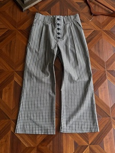 Fabricant en gros de pantalons à <span class=keywords><strong>carreaux</strong></span> pour hommes, fournisseur d'usine OEM ODM, pantalons vintage à <span class=keywords><strong>carreaux</strong></span>, pantalons décontractés à jambes larges, prix de gros - Product Image 1