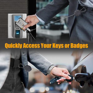 Badge striped card <b>holder</b>, retractable clip, heavy-duty key ring, 1.5cm, with safety buckle, lanyard, <b>ID</b> card <b>holder</b>. - Product Image 3