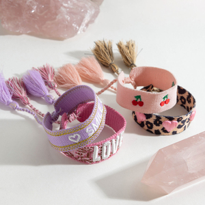 Jd Thời Trang Đầy Màu Sắc Dễ Thương La Mã Leopard Thiết Kế Tình Yêu Nụ Cười Anh Đào Chuỗi Có Thể Điều Chỉnh Vòng Đeo Tay - Product Image 3