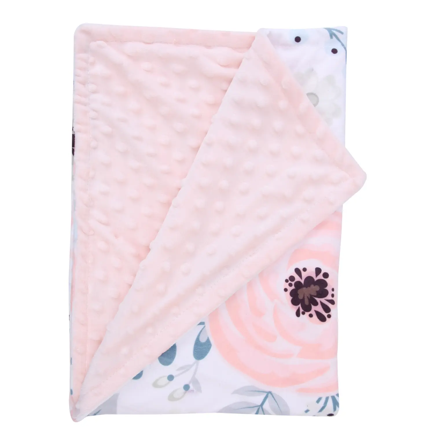 Minky bebek battaniyesi baskı yumuşak Minky kumaş nokta bebek battaniye klima battaniye