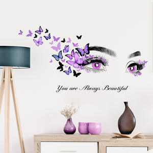 Décoration de la maison <span class=keywords><strong>chambre</strong></span> 3d yeux salon de beauté stickers muraux pour filles - Product Image 2