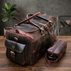 Bolsa de Viaje de Cuero Genuino de Larga Duración y Alta Calidad, Impermeable, Ecológica, Ligera, de Gran Capacidad, de Poliéster para Ejercicio B S - Product Image 5