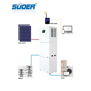 SUOER 15KW 10KW 5KW All in one özel çin toptan kapalı ızgara ev güneş sistemi hepsi bir invertör hibrid güneş enerjisi sistemi