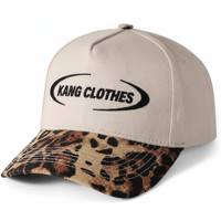 Topi Baseball Sporty Dobby Logo Kustom Grosir, Pinggiran Motif Leopard, Bordir Kustom, 100% Katun, Topi Olahraga Outdoor, Harga Pabrik