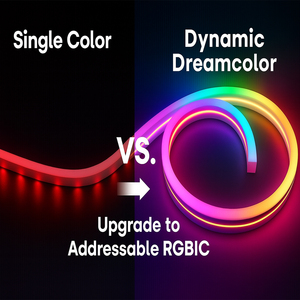 Dây đèn <span class=keywords><strong>LED</strong></span> Neon dẻo RGBIC 16 triệu màu điều khiển bằng ứng dụng thông minh, 5M 5V, bộ đầy đủ để trang trí phòng và làm biển hiệu Neon - Product Image 5