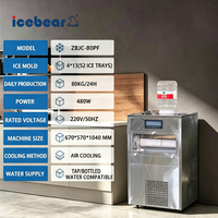 Nouvelle Arrivée Machine à Glaçons Commerciale en Acier Inoxydable 80kg/24H avec Filtre à Eau Embouteillée et 2 Modes d'Entrée d'Eau pour Hôtels